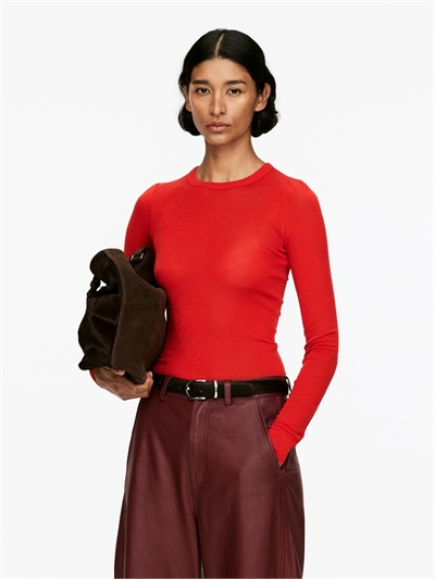 Мериносовый топ с длинными рукавами 0630664058