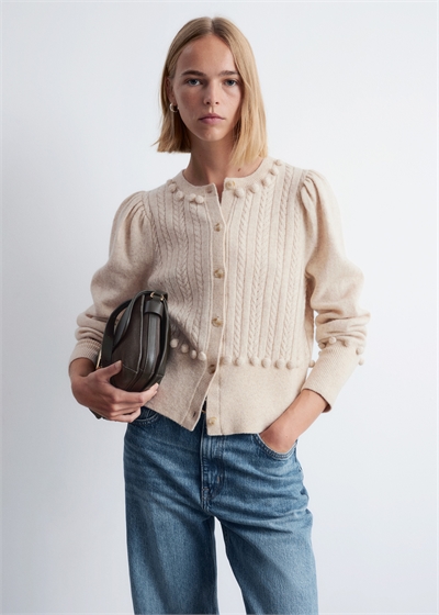 Кардиган из шерсти в рубчик 1249389003