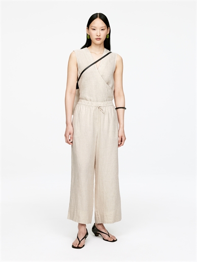 Льняные брюки кроп 1276332004