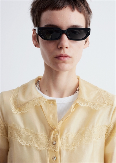 Кружевная блузка с длинными рукавами 1282655001