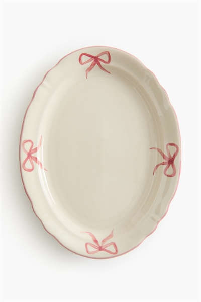 Сервировочная тарелка из керамики с ручной росписью артикул 1303063002