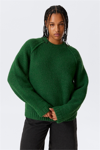 Свободный вязаный свитер реглан 1294758002