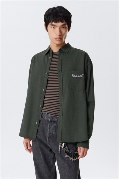 Хлопковая рубашка оверсайз с вышивкой 1292513001