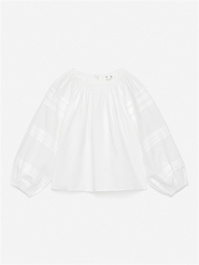 Блузка из поплина с деталями в тон 1268362001