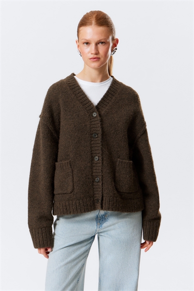Свободный трикотажный кардиган с V-образным вырезом 1294757003