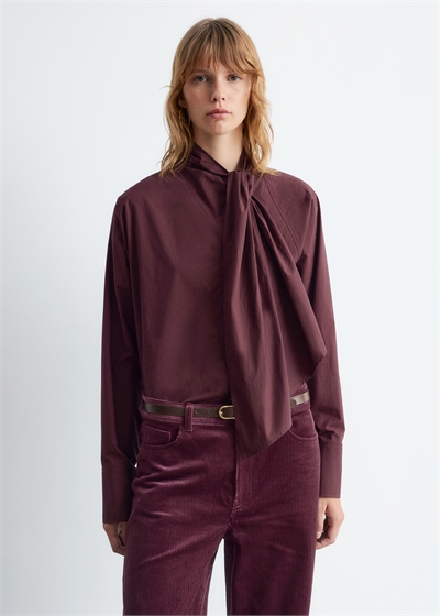 Рубашка с отделкой шарфом 1290056002