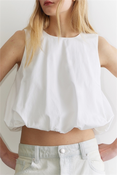 Топ из поплина без рукавов с воздушным подолом 1284792001