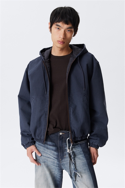 Расслабленная куртка-бомбер с капюшоном 1298028002