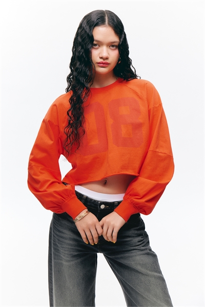 Обрезанная футболка с длинными рукавами 1265810001