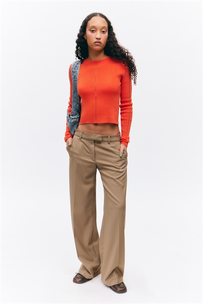 Плиссированные костюмные брюки с низкой талией 1266289003