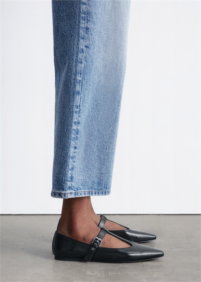 Кожаные балетки с T-Bar 1288998001