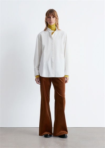 Хлопковая рубашка с длинным воротником-стойкой 1315178001