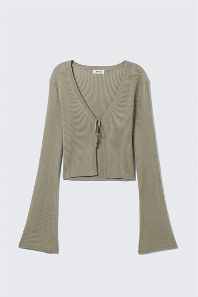 Ребристый кардиган с завязками спереди 1287894003