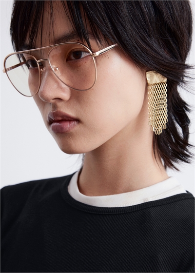 Серьги-пластины с цепочками-подвесками 1290154001