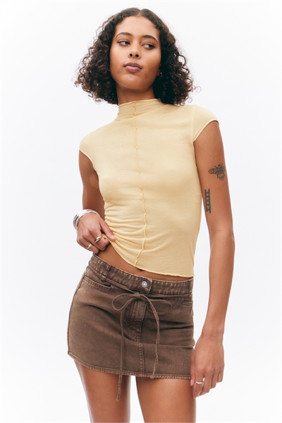 Облегающая футболка с капюшоном и рукавами в виде водолазки 1284811001