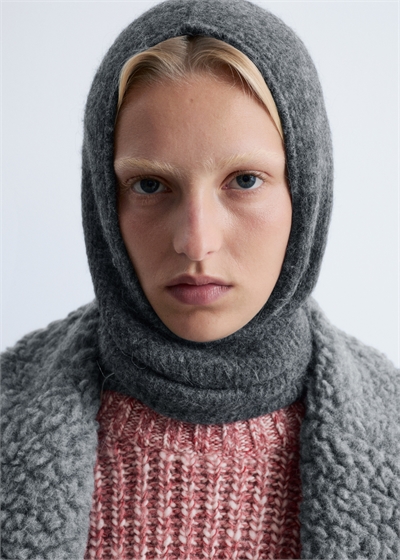 Шарф с капюшоном из смеси альпаки и шерсти 1308296001