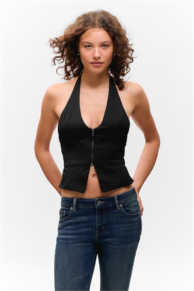 Структурированный жилет на молнии с халтером 1310358001