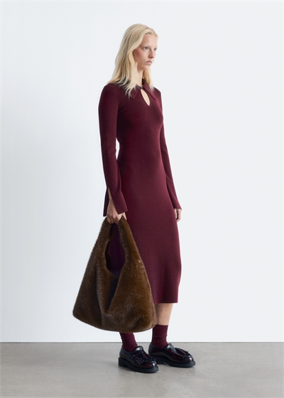 Платье-миди из трикотажной шерсти 1285561001