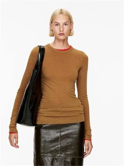 Мериносовый топ с длинными рукавами 0630664057