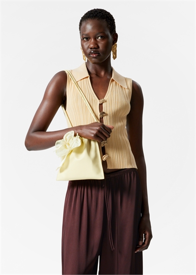 Танк-топ с воротником из трикотажа в рубчик 1276363001