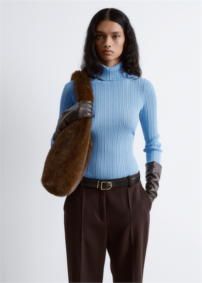 Водолазка из люрекса с ребристой вязкой 1289317006