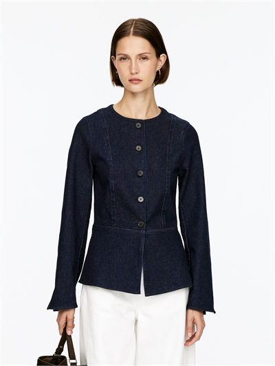 Джинсовый топ с пеплумом 1315147001