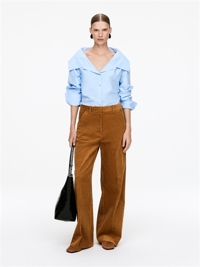 Вельветовые брюки с широкими штанинами 1249985008