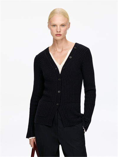 Кардиган с ребристой вязкой 1305312001