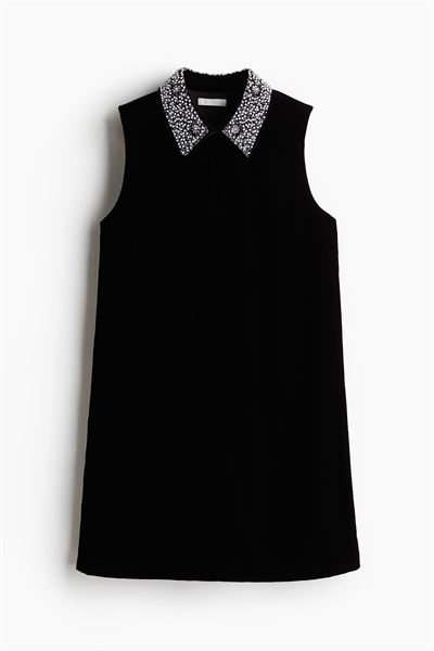 Платье с воротником из бисера 1262495001