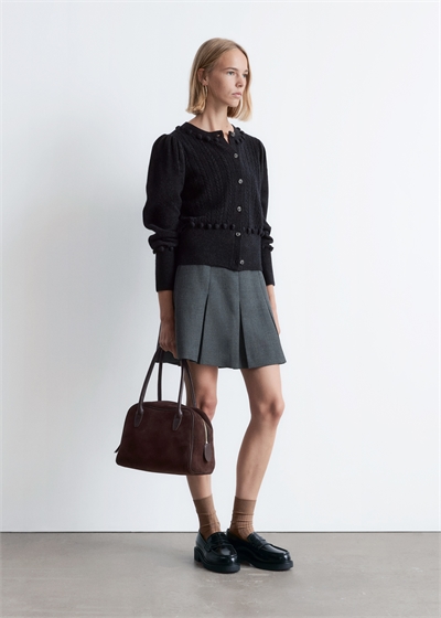 Кардиган из шерсти в рубчик 1249389001