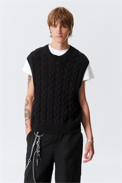Хлопковый жилет с вязаным узором 1292165002