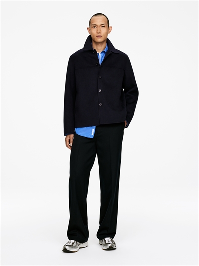 Жакет из шерстяного бленда с двойной лицевой поверхностью 1236667005