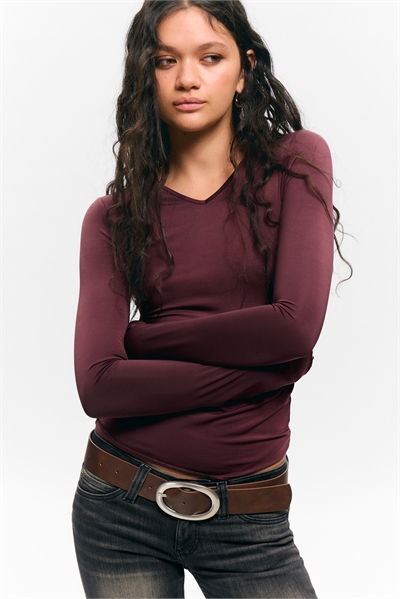 Топ с длинными рукавами и V-образным вырезом 1308318001