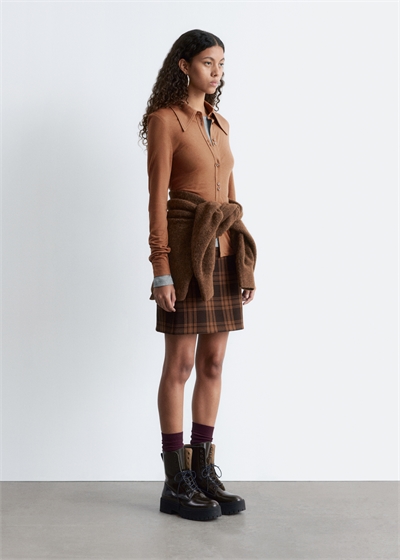 Рубашка из джерси с заостренным воротником 1289259002