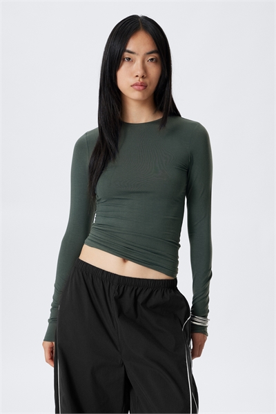 Облегающий топ с длинными рукавами из лиоцелла 1301849002