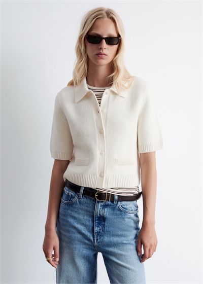 Вязаный кардиган с короткими рукавами 1284898001