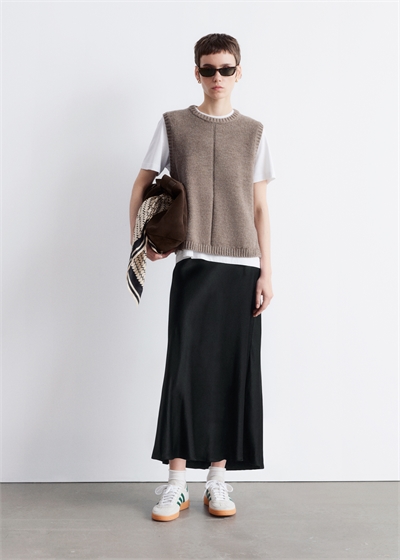 Атласная юбка-миди 1237549001