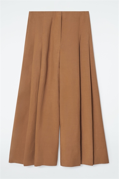 Кюлоты из льняного микса со складками 1244196002