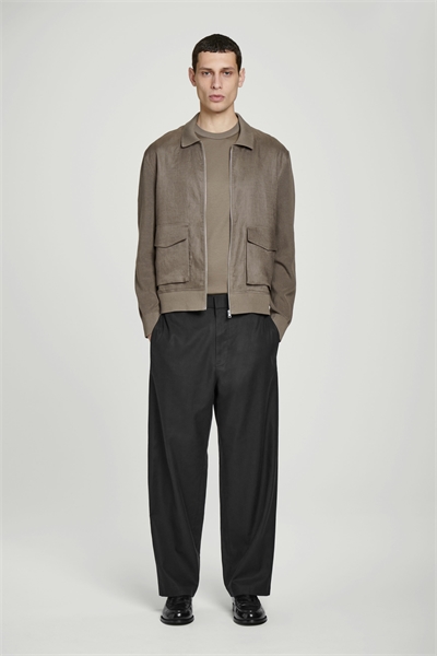 Льняной жакет с вязаными панелями 1263817001