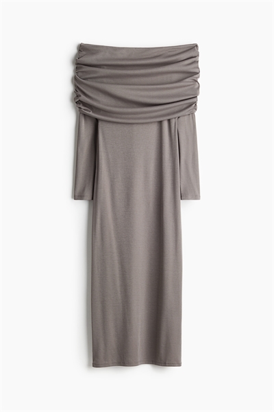Платье с откидным краем на плечах 1243097006