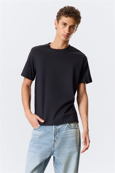 Короткая боксерская футболка из плотного хлопка 1228701011