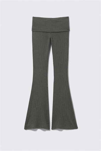 Расклешенные ребристые брюки с низкой талией 1264441003