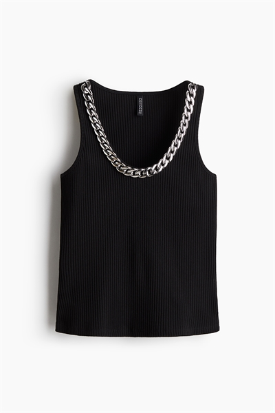 Майка с отделкой цепочкой 1274456001