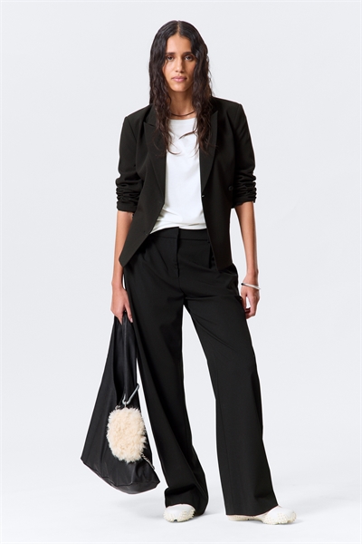 Расслабленные брюки из плиссированного костюма со средней посадкой 1239579001