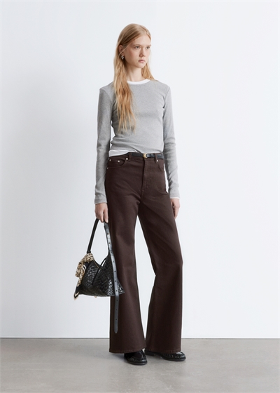 Джинсы с широкими штанинами 1259943014