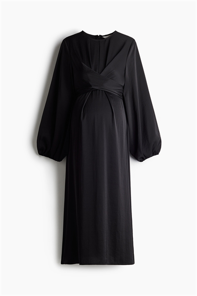 Атласное платье MAMA с воздушными рукавами 1236746004