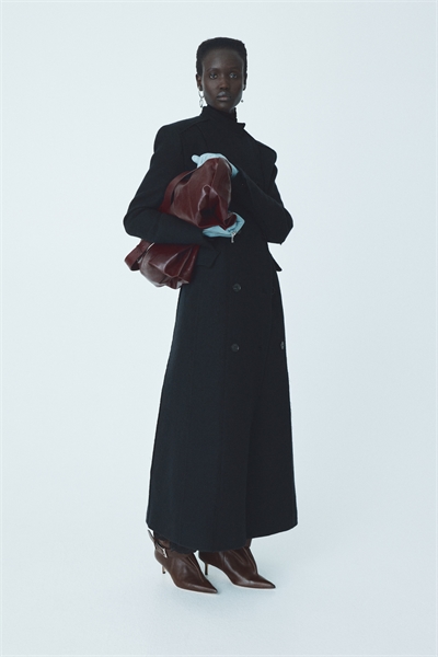 Длинное пальто из шерстяного бленда 1301705001