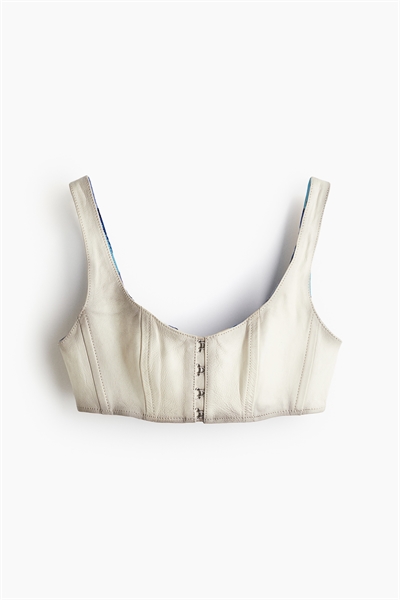 Обрезанный кожаный топ-бюстье 1252822001