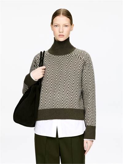 Джемпер из шерсти жаккардовой вязки 1267115002