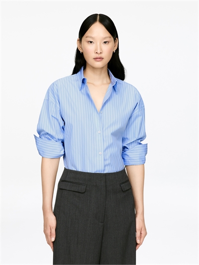 Хлопковая рубашка с широкими рукавами 1263785002